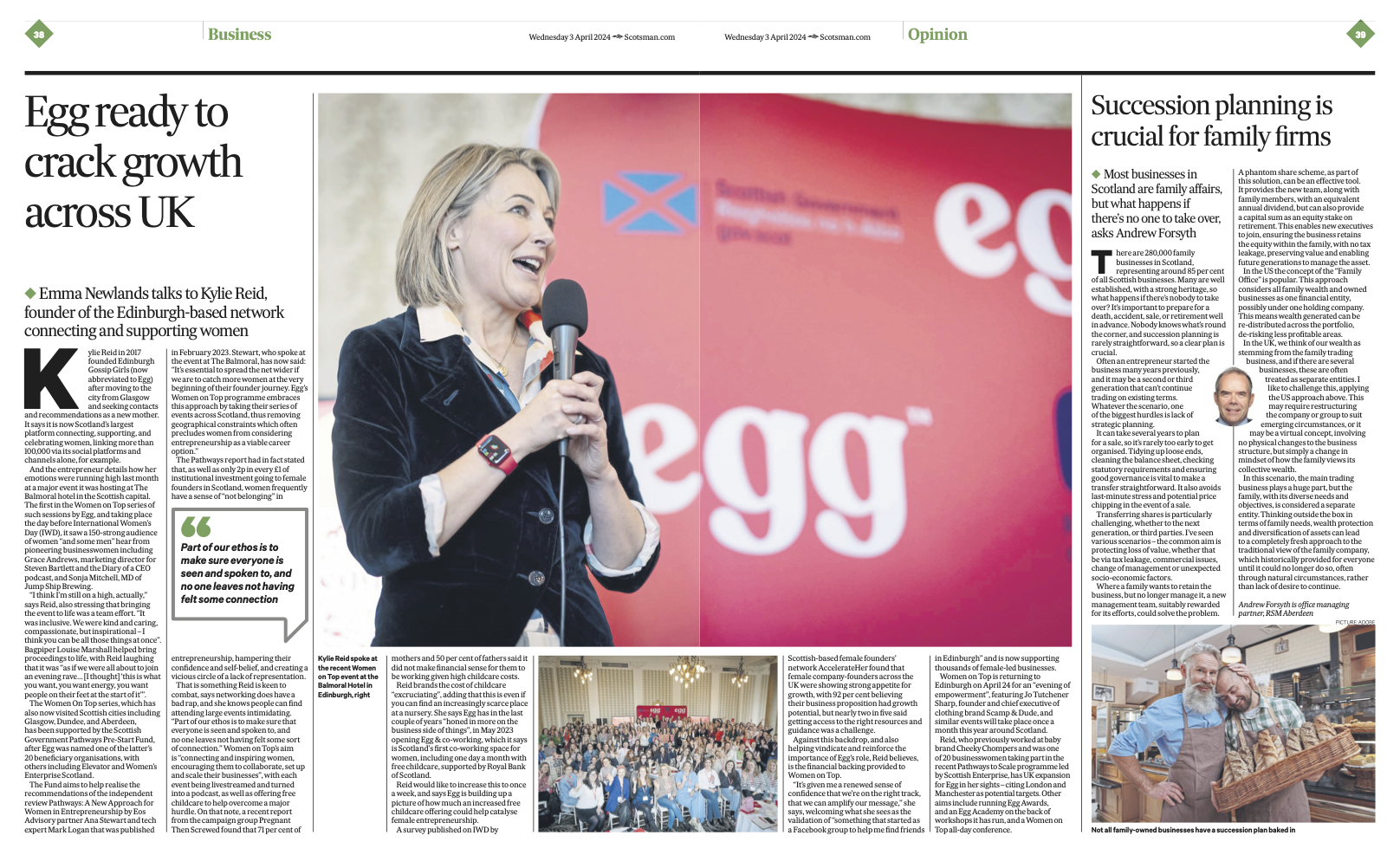 egg's feature in the Scotsman: ready to crack uk growth 
